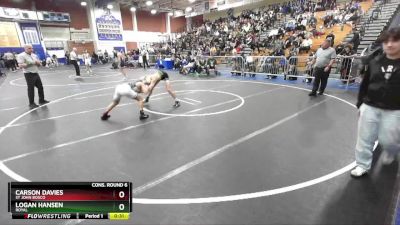 106 lbs Cons. Round 6 - Logan Hansen, Royal vs Carson Davies, St John Bosco