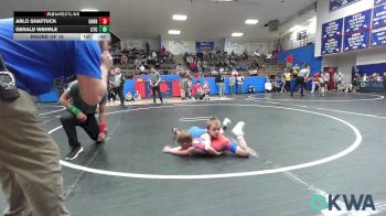 49 lbs Round Of 16 - Arlo Shattuck, Harrah Little League Wrestling vs Gerald Wehrle, Chandler Takedown Club