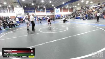 120 lbs Quarterfinal - Barron Zepeda, Laguna Beach vs Micah Van Grol, Newport Harbor