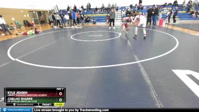 125 lbs Round 3 - Kyle Jensen, Liberty Warriors Wrestling Academy vs Coelho Sharpe, Mt Spokane Wrestling Club