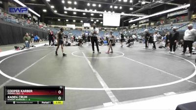 72 lbs Round 5 (6 Team) - Kaden Crum, Kansas Warriors 1 vs Cooper Karber, Prodigy NDT