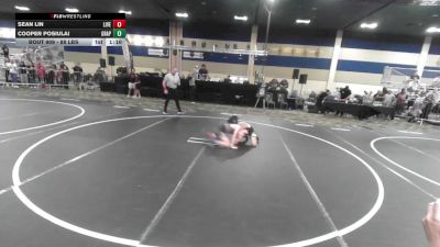 88 lbs Round Of 32 - Sean Lin, Livewire vs Cooper Posiulai, Grapplers HI