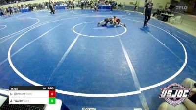 80 lbs Consi Of 16 #1 - Nathan Carmine, Amped Wrestling Club vs Jaxson Fowler, Scrap Yard Training