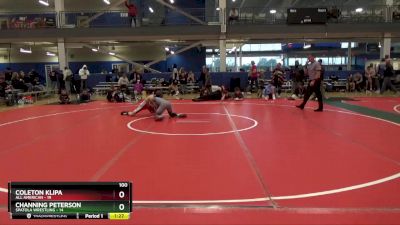 100 lbs Round 3 (16 Team) - Coleton Klipa, All American vs Channing Peterson, Spatola Wrestling