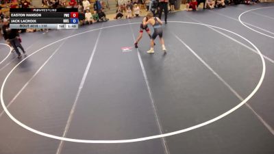 110 lbs Champ. Round 1 - Easton Hanson, Pierz Wrestling Club vs Jack LaCroix, Northern Elite