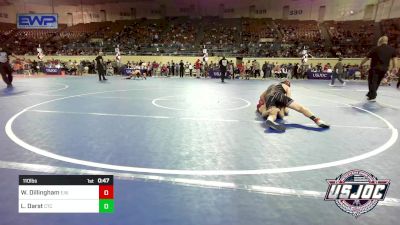 110 lbs Quarterfinal - Westin Dillingham, Elgin Wrestling vs Logan Darst, Comanche Takedown Club