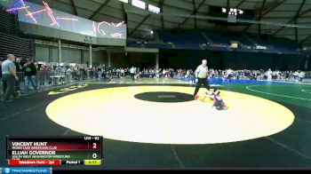 92 lbs Quarterfinal - Vincent Hunt, Moses Lake Wrestling Club vs Elijah Governor, South West Washington Wrestling Club