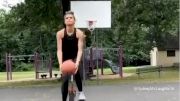 Sydney McLaughlin Hits A Backwards Shot On A Unicycle
