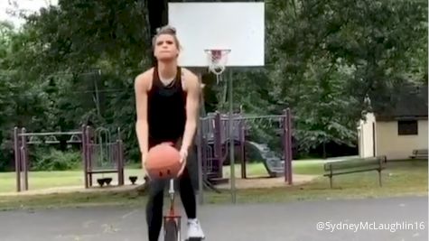 Sydney McLaughlin Hits A Backwards Shot On A Unicycle
