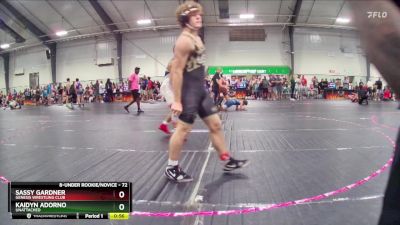 72 lbs Round 1 - Sassy Gardner, Genesis Wrestling Club vs Kaidyn Adorno, Unattached