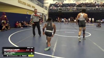 157 lbs Cons. Round 6 - Talan Lomeli, Shasta College vs Demarcus Turner, Modesto Junior College