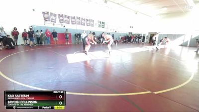 285 lbs Champ. Round 1 - Brycen Collinson, College Of The Rewoods vs Kao Saeteum, Sacramento City College