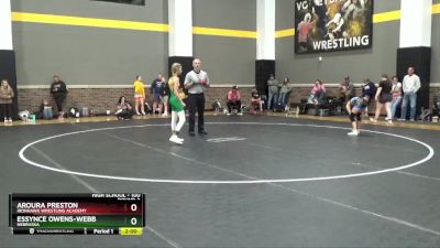 100 lbs Round 2 - Aroura Preston, Ironhawk Wrestling Academy vs Essynce Owens-Webb, Nebraska