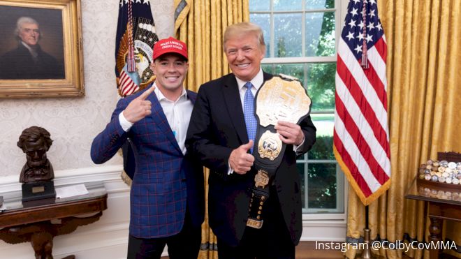 Colby Covington Presents UFC Title To President Donald Trump