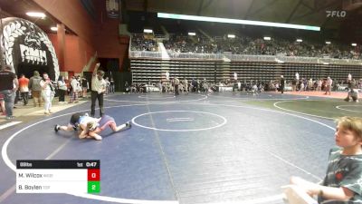 88 lbs Consolation - Malakai Wilcox, Widefield WC vs Brayton Boylen, Top Of The Rock WC