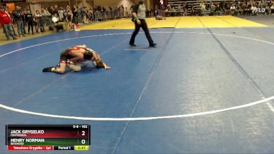 102 lbs Quarterfinal - Jack Grygelko, Centennial vs Henry Norman, Brainerd