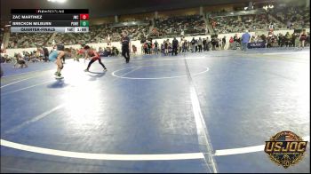 61 lbs Quarterfinal - Zac Martinez, Juggernaut Wrestling Club vs Breckon Milburn, Powerhouse Gold