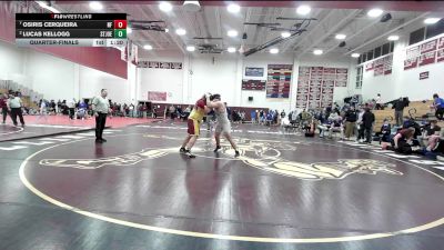 285 lbs Quarterfinal - Osiris Cerqueira, New Fairfield vs Lucas Kellogg, St Joseph