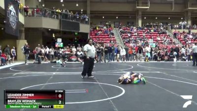 52 lbs Cons. Round 2 - Braylen Womack, South Central Punisher Wrestli vs Leander Zimmer, Wichita Blue Knight