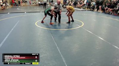 135 lbs Round 5: 12:00pm Sat. - Arius Atwood, Colony High School vs Kendall Wyble, Student Wrestling Development Program