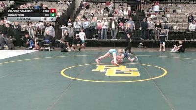 57-M2 lbs 3rd Place - Delaney Coleman, RedNose Wrestling School vs Logan Toth, Dragon Rtc