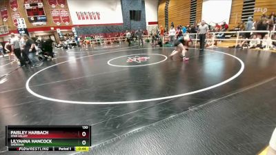 130 lbs Cons. Round 5 - Lilyahna Hancock, Sheridan vs Paisley Harbach, Star Valley