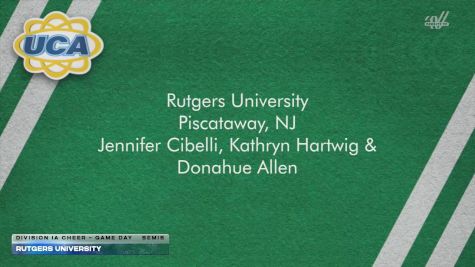 Rutgers University [2026 Division IA Cheer - Game Day Semis] 2026 UCA & UDA College Cheerleading and Dance Team National Championship