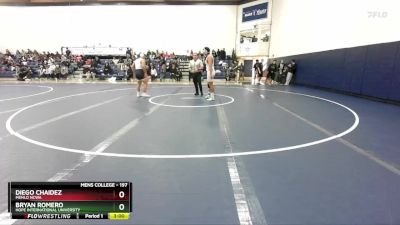 197 lbs Semifinal - Diego Chaidez, Menlo NCWA vs Bryan Romero, Hope International University