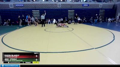 100 lbs Round 2 - Kason Blakely, La Grande Mat Club vs Brey Stahle, Timberline Youth Wrestling