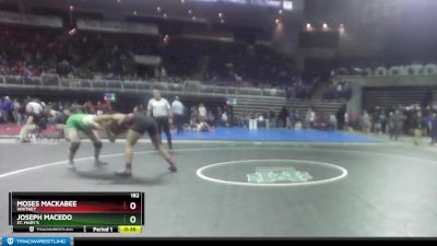 182 lbs Cons. Round 2 - Joseph Macedo, St. Mary`s vs Moses Mackabee, Whitney