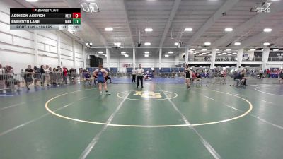 156 lbs 5th Place - Addison Acevich, Keene vs Emersyn Lane, Maine Trappers WC