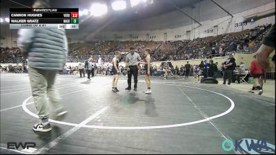 100 lbs Consi Of 8 #2 - Cannon Hughes, Verdigris Youth Wrestling vs Michael Evans III, Tulsa Blue T Panthers