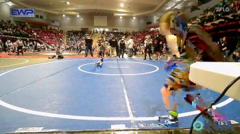 49 lbs Semifinal - Christian Schwahn, Harrah Little League Wrestling vs James Evans, Bartlesville Wrestling Club