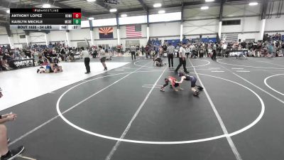 54 lbs Consi Of 8 #2 - Anthony Lopez, Dominate Club Wrestling vs Kaislyn Meckle, McKenzie River Mat Club