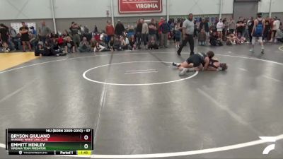 97 lbs Quarterfinal - Emmitt Henley, Virginia Team Predator vs Bryson Giuliano, Rangers Wrestling Club