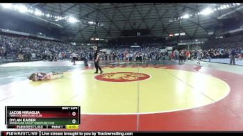 78 lbs Cons. Round 2 - Dylan Kaiser, Snoqualmie Valley Wrestling Club vs Jacob Miraglia, Twin City Wrestling Club