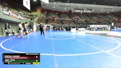 155 lbs 3rd Place Match - Abby Vega, California vs Cristal Chavez, Bakersfield High School Wrestling