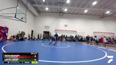 110 lbs Round 4 - Tatum Branson, Camel Kids Wrestling vs Lakoda Neiger, Windy City Wrestlers