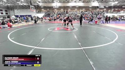 207 lbs Champ. Round 1 - Aniya Herbin, Missouri Valley College vs Alyson Krum, Hawkeye Community College