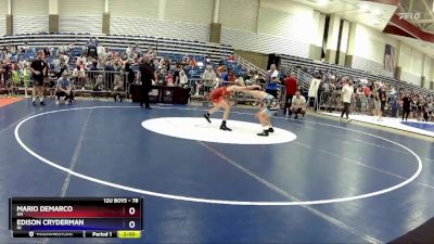 78 lbs Quarterfinal - Mario Demarco, OH vs Edison Cryderman, IN