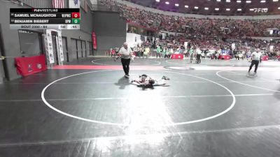 64 lbs Cons. Round 2 - Benjamin Biebert, Bay Port Wrestling vs Samuel McNaughton, Wilmot Jr. Panthers Wrestling Club