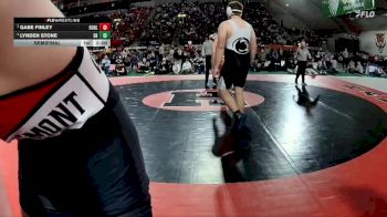 4A 285 lbs Semifinal - Gabe Finley, Buhl vs Lynden Stone, Snake River