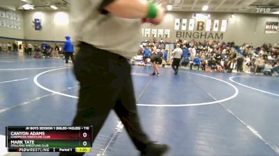 116 lbs Champ. Round 2 - Mark Tate, Stallions Wrestling Club vs Canyon Adams, Champions Wrestling Club