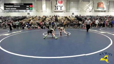 75 lbs Cons. Round 2 - Vincenzo Sindoni, Duanesburg-Schoharie Youth Wrestling vs Marc Bowen, WRCL Wrestling Club