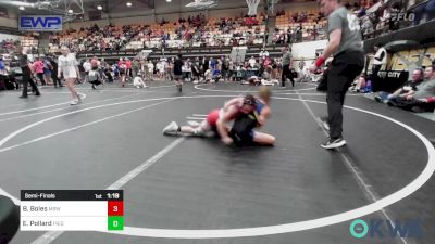 73 lbs Semifinal - Brady Boles, Mustang Bronco Wrestling Club vs Easton Pollard, Piedmont