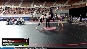 D4-165 lbs Champ. Round 1 - Gage Baker, Round Valley vs Ben Lueders, Northwest Christian HS