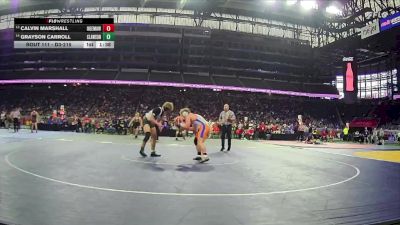 D3-215 lbs Champ. Round 1 - Calvin Marshall, Ogemaw Heights vs Grayson Carroll, Clawson
