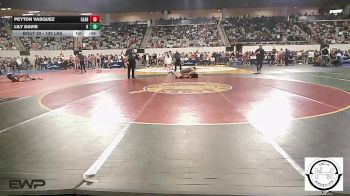 130 lbs Consi Of 4 - Peyton Vasquez, Claremore Wrestling Club vs LILY DAVIS, MARLOW OUTLAWS JH