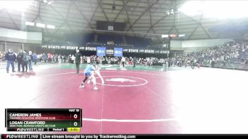 74 lbs Quarterfinal - Cameron James, Thunder Mountain Wrestling Club vs Logan Crawford, Deer Park Ironman Wrestling Club