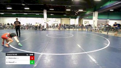 70 lbs Consi Of 16 #2 - Zander Melendez, CA vs Owen Macoff, VA